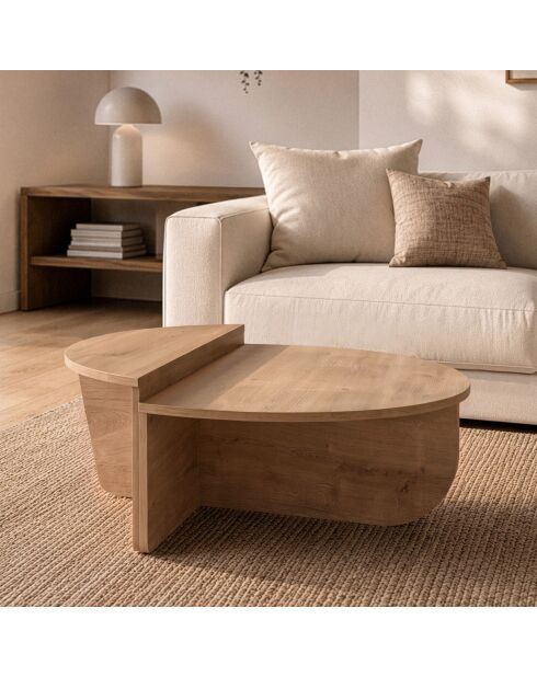 Lot de 2 tables basses Orion décor bois - L.90 cm