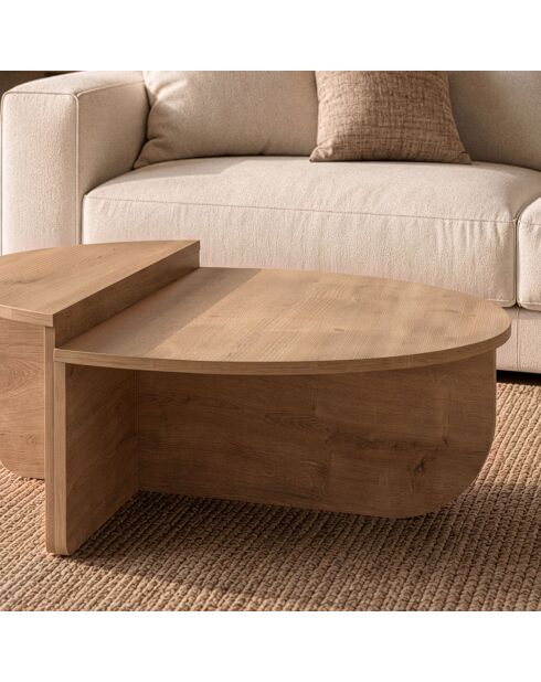 Lot de 2 tables basses Orion décor bois - L.90 cm