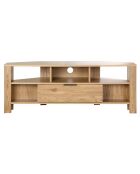 TV-Ecktisch mit 1 Schublade und Eichendekor - L.120 cm