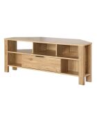 TV-Ecktisch mit 1 Schublade und Eichendekor - L.120 cm