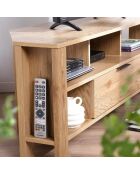 TV-Ecktisch mit 1 Schublade und Eichendekor - L.120 cm