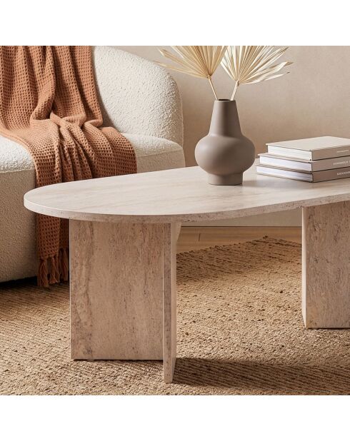 Table basse Iris ovale décor bois clair - L.119 cm