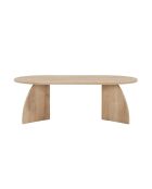 Table basse Selene avec plateau ovale et pieds courbés décor chêne saphir - L.120 cm