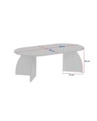 Table basse Selene avec plateau ovale et pieds courbés décor chêne saphir - L.120 cm