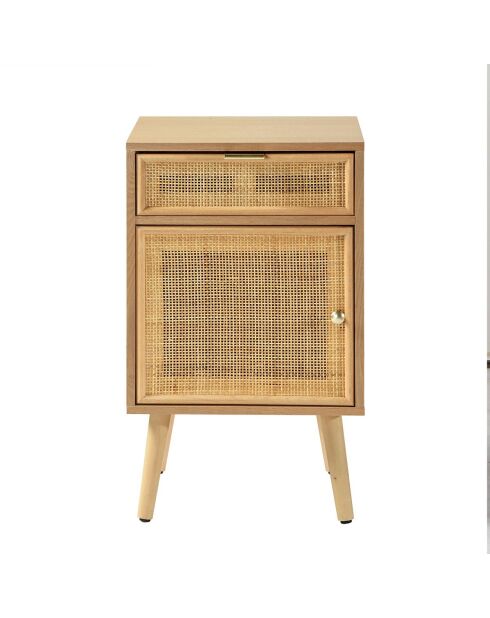 Table de chevet Miya avec cannage en rotin naturel
