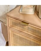 Table de chevet Miya avec cannage en rotin naturel