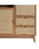 Hohes Sideboard Alia, 2 Türen, 2 Schubladen mit Rattanfronten, H.120 cm