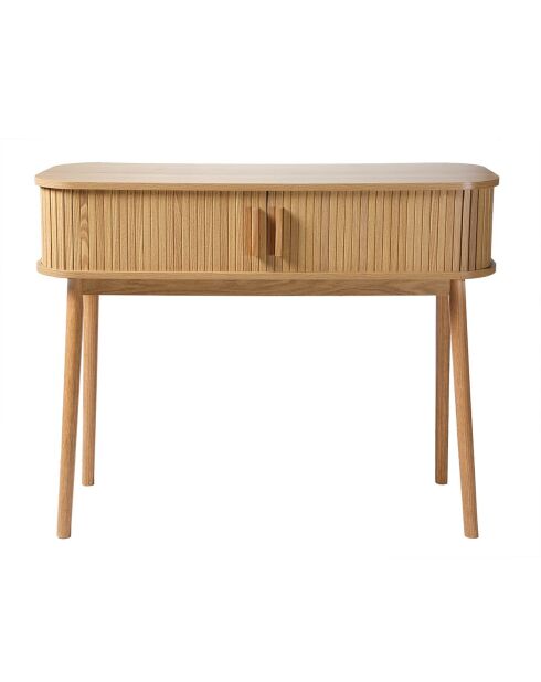 Console Ernest 2 portes coulissantes décor bois marron clair - L.100 cm