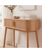 Console Ernest 2 portes coulissantes décor bois marron clair - L.100 cm