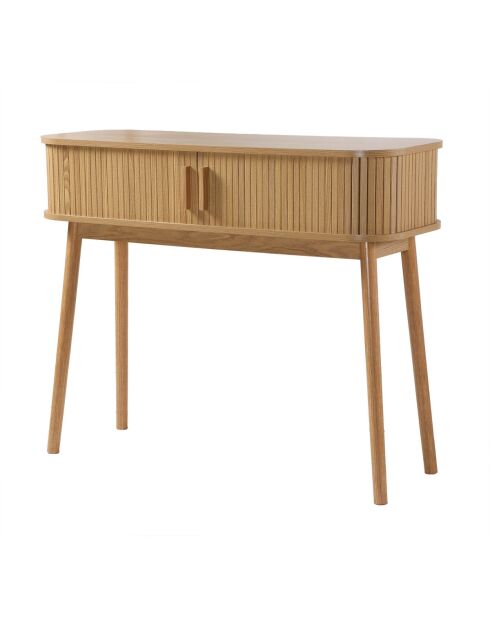 Console Ernest 2 portes coulissantes décor bois marron clair - L.100 cm