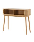 Console Ernest 2 portes coulissantes décor bois marron clair - L.100 cm