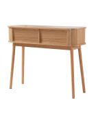 Console Ernest 2 portes coulissantes décor bois marron clair - L.100 cm