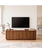 Abel 3-türiger TV-Ständer in Walnusseffekt mit Rand, L.140 cm