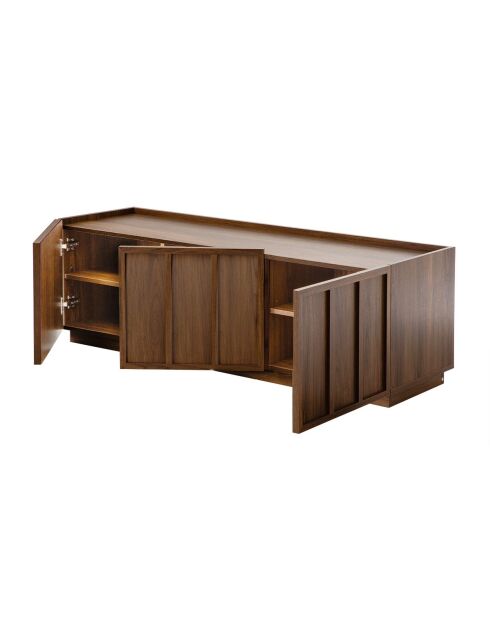 Abel 3-türiger TV-Ständer in Walnusseffekt mit Rand, L.140 cm