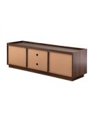 Abel 3-türiger TV-Ständer in Walnusseffekt mit Rand, L.140 cm