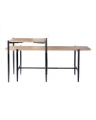 Lot de 2 tables basses Jessie gigognes décor chêne pieds métal noir