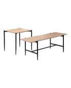 Lot de 2 tables basses Jessie gigognes décor chêne pieds métal noir