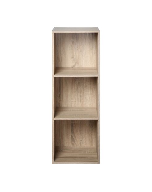 Estante de almacenamiento contemporáneo de 3 compartimentos con decoración de madera clara