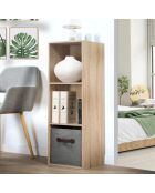 Estante de almacenamiento contemporáneo de 3 compartimentos con decoración de madera clara