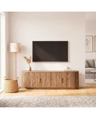 TV-Ständer Achille mit 4 Türen in Eichenoptik, abgerundete Klingenfassaden — L.160 cm