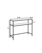 Console Selia en métal avec 2 tablettes en verre trempé coloris noir et transparent - L.90 cm