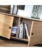 Kleiderschrank Lenny mit Regalen und Stauraum 2 Türen aus schwarzem und hellem Holz - H.167 cm
