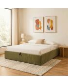 Lila kaki corduroy kofferbed - 160 x 200 cm