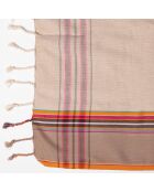 Taupefarbener Kikoy-Sarong aus Baumwolle von Lamu - 165x100 cm