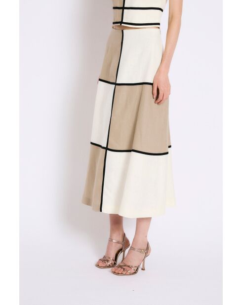 Jupe en lin Dama Lino beige
