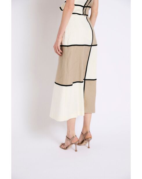 Jupe en lin Dama Lino beige
