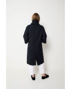 Tokyo Superlana marineblauer Wollmantel