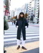 Tokyo Superlana marineblauer Wollmantel