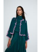 Chaqueta Jacinto de lino cobalto bordado