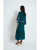 Chaqueta Jacinto de lino cobalto bordado