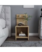 Comodino Ullman con decoro in legno di rovere a 1 nicchia - H.72 cm