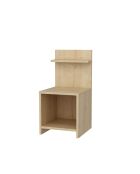 Comodino Ullman con decoro in legno di rovere a 1 nicchia - H.72 cm