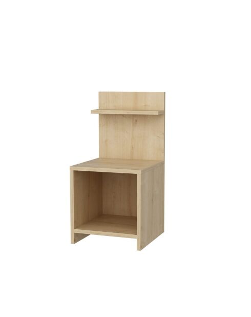 Table de chevet Ullman avec 1 niche décor bois chêne - H.72 cm