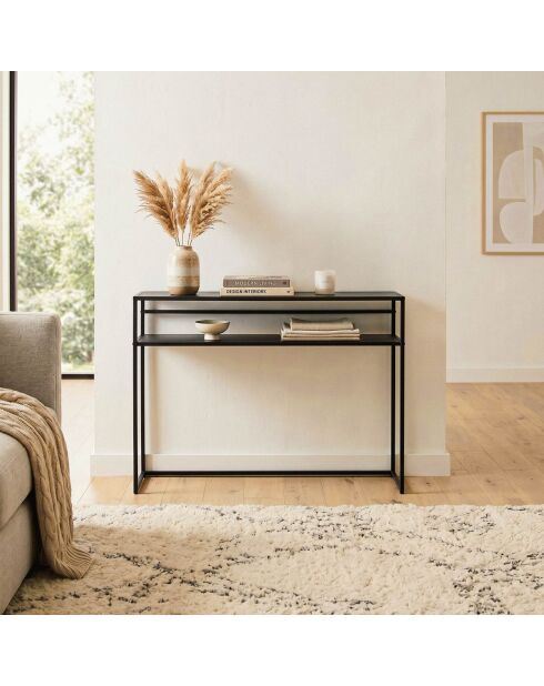Console Olli en métal noir - L.112 cm