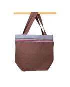 Borsa da spiaggia grande in kikoy color cioccolato Watamu - 44x54x22 cm