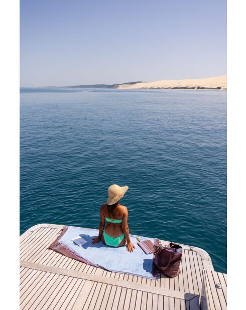 Grand sac de plage en kikoy Watamu chocolat - 44x54x22 cm
