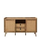 Palmo dressoir met 2 deuren en 2 laden met rotan fronten - L.140 cm