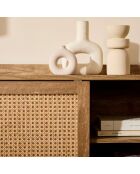 Palmo dressoir met 2 deuren en 2 laden met rotan fronten - L.140 cm