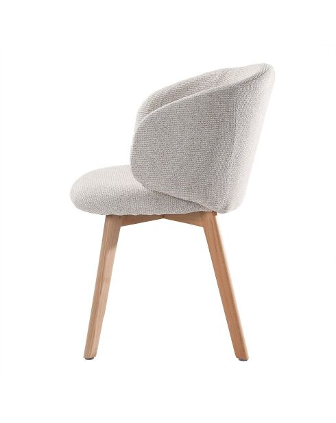 Lot de 2 chaises Solene en tissu et pieds en hêtre - H.79 cm