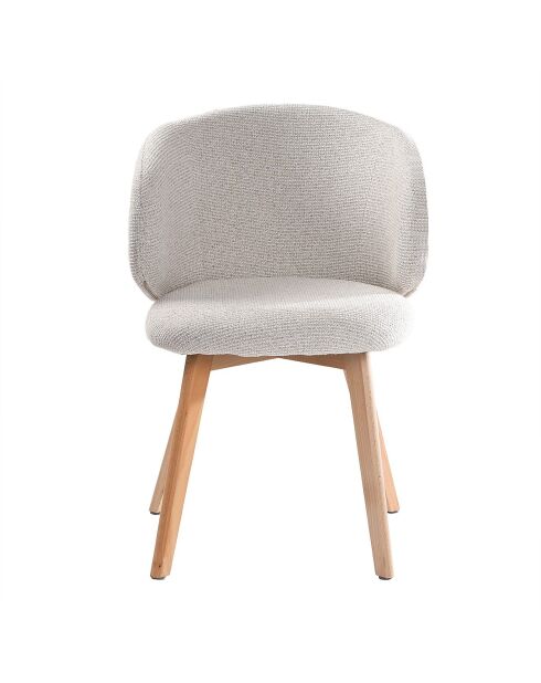 Lot de 2 chaises Solene en tissu et pieds en hêtre - H.79 cm
