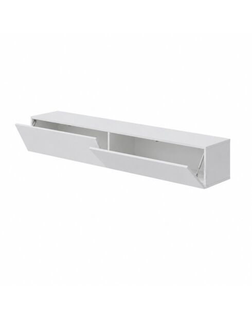 Armario suspendido Kaway con 2 solapas y 2 nichos de almacenamiento blancos - L.180 cm