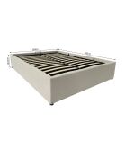 Romy kofferbed in beige en zwarte corduroy kleuren - 140 x 190 cm
