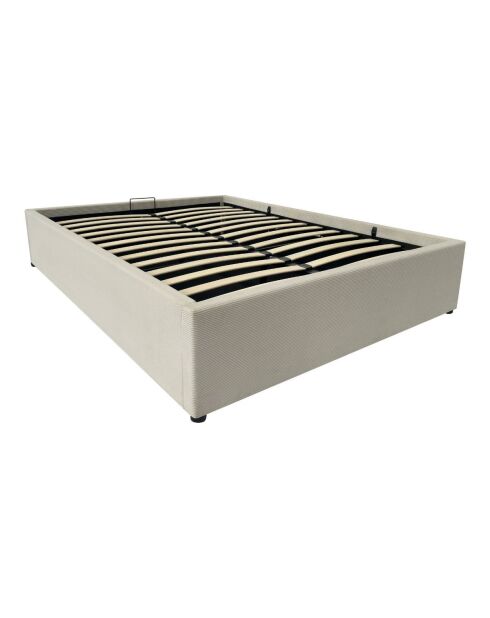 Romy kofferbed in beige en zwarte corduroy kleuren - 140 x 190 cm