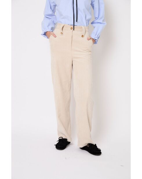 Pantaloni Cuca Pana ecru