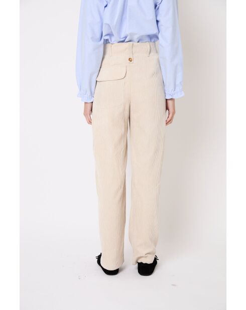 Pantaloni Cuca Pana ecru
