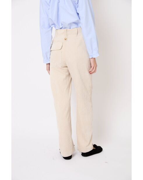 Pantaloni Cuca Pana ecru